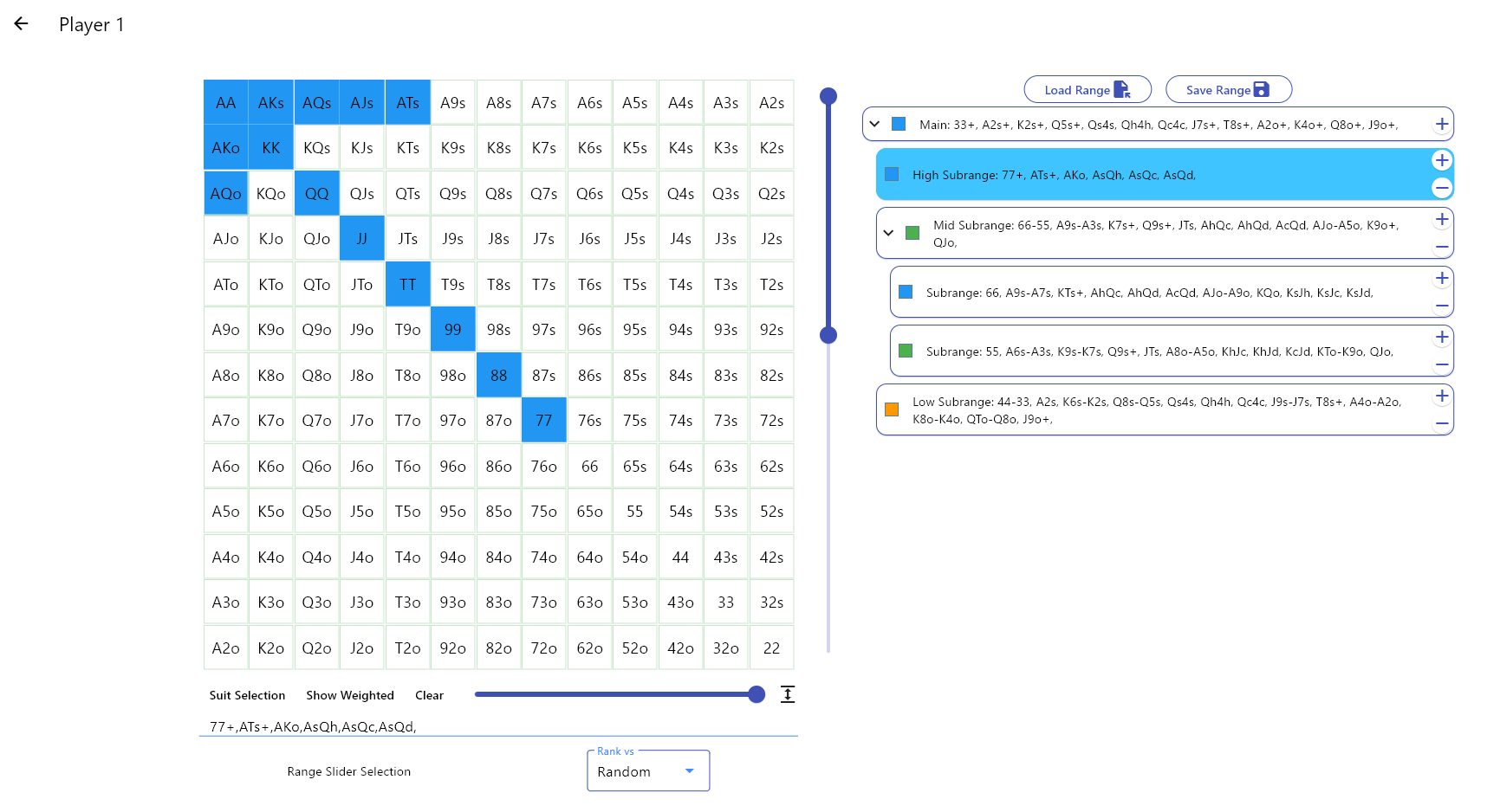 Range Selector Detailed